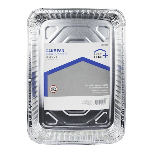 Home Plus Home Plus Durable Foil 9 in. W X 13 in. L Cake Pan Silver 1 pk D47010 - main